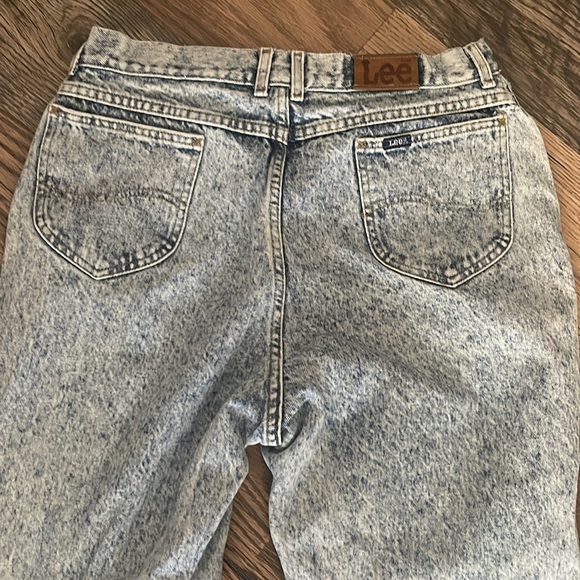 Vintage Lee Acid Wash tapered leg zip ankle high waisted jeans 15 - Picture 4 of 9